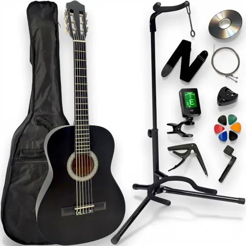 Amrova Pack Guitare Classique 4/4 + support pied et housse